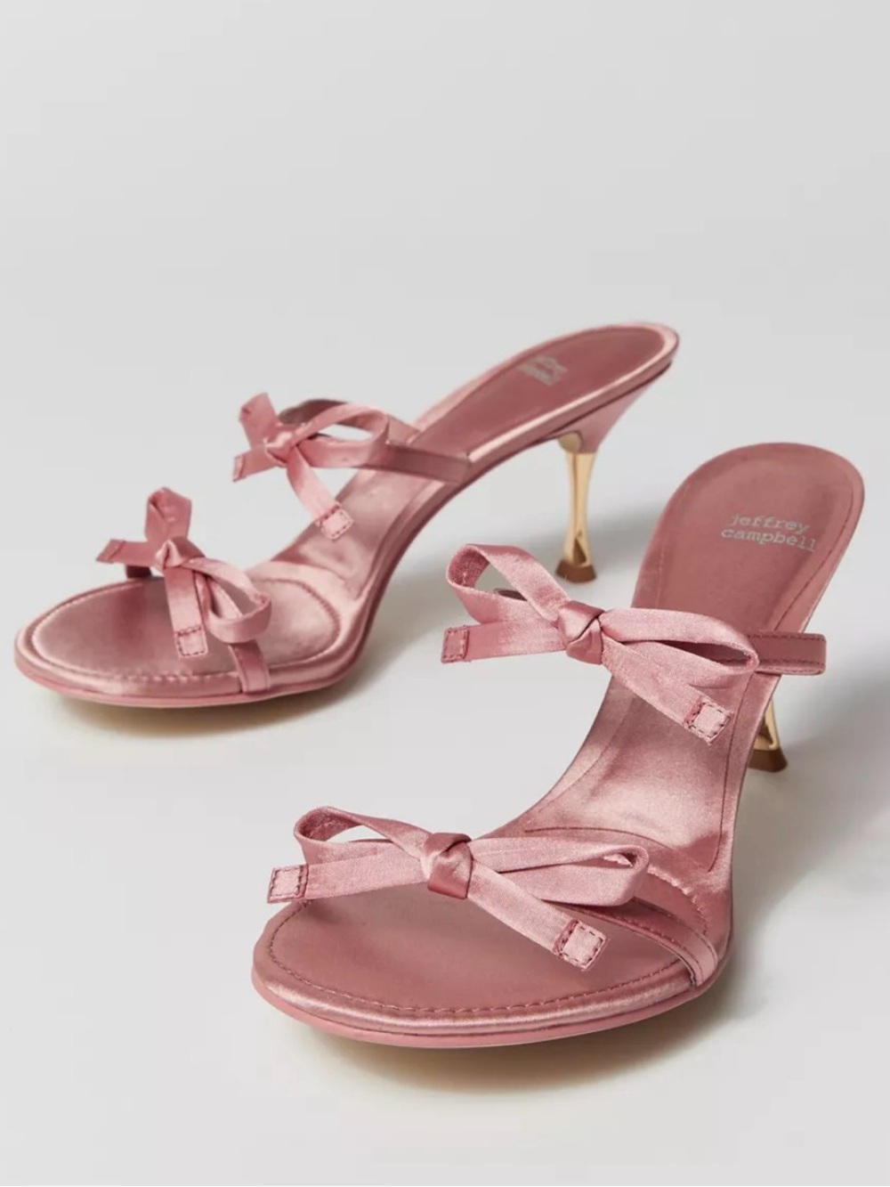 Jeffrey Campbell Rose Pink Bow Satin Heels Size 9.5